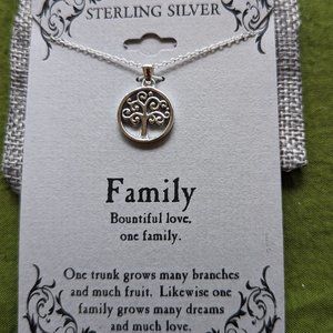 ✨ Pretty Silver Necklace with Family Charm ✨